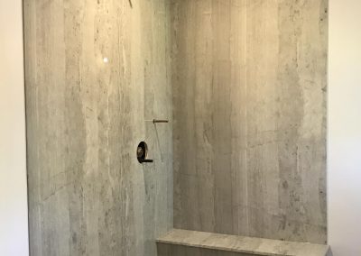 Marble ite Shower bench Linear Drain